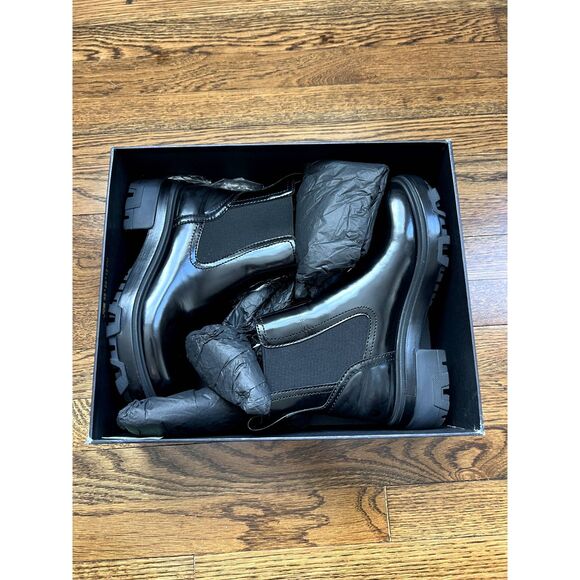 NIB Rag & Bone Shaye Platform Chelsea Bootie Polished Leather Black Size 8 - Picture 8 of 9